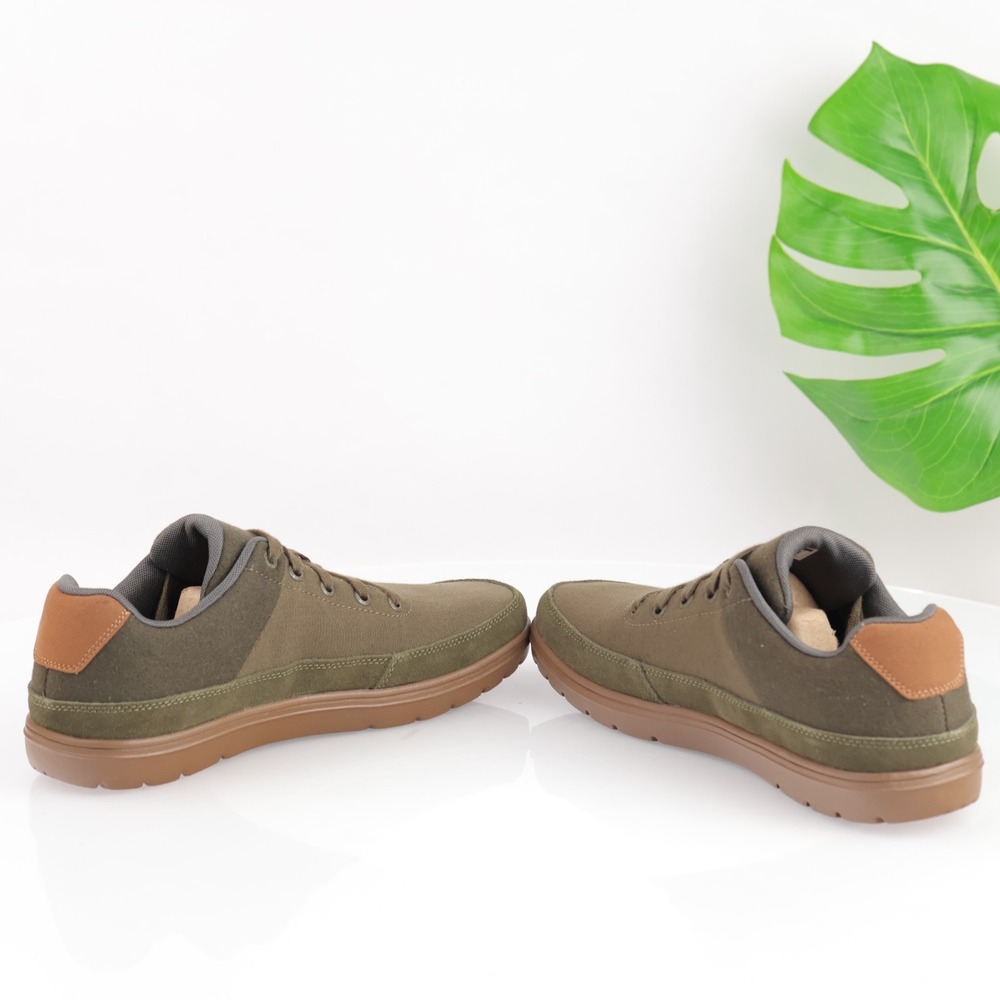 Lems Mens Chillum Barefoot Shoes Size 11 Olive Canvas Minimalist Sneaker Lace Up - Picture 13 of 17